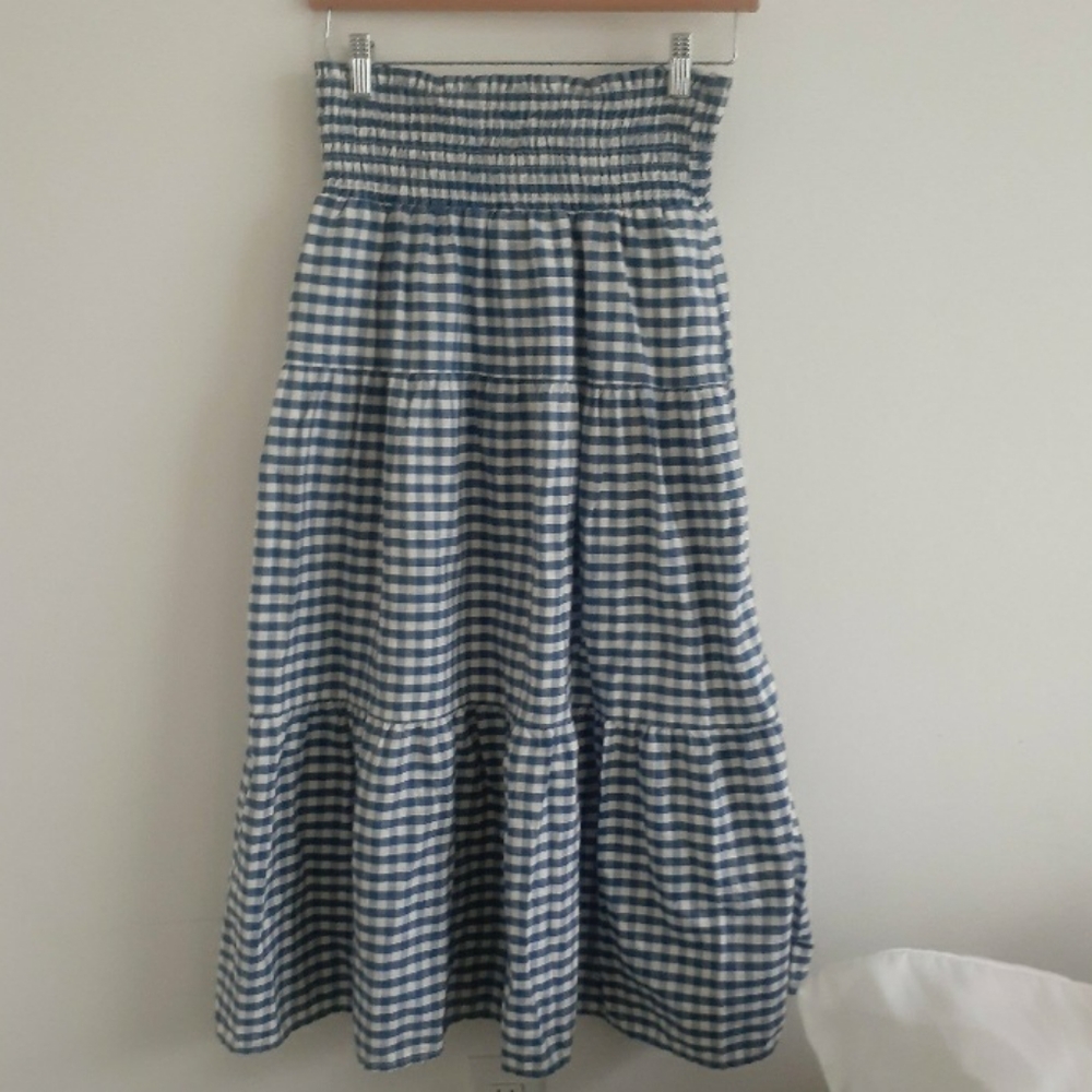 Universal Thread Blue and White Gingham Skirt